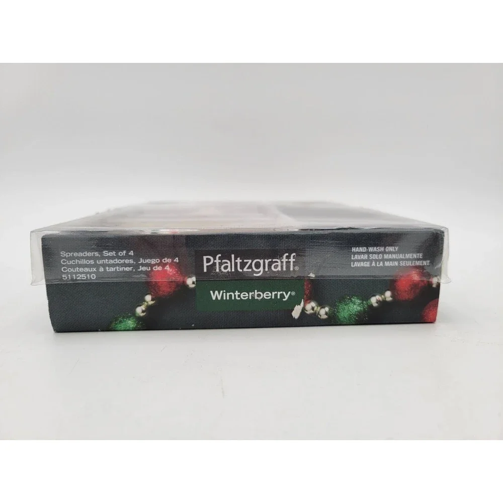 Pfaltzgraff Winterberry‎ Christmas Snowman Santa Spreaders Set of 4 in box